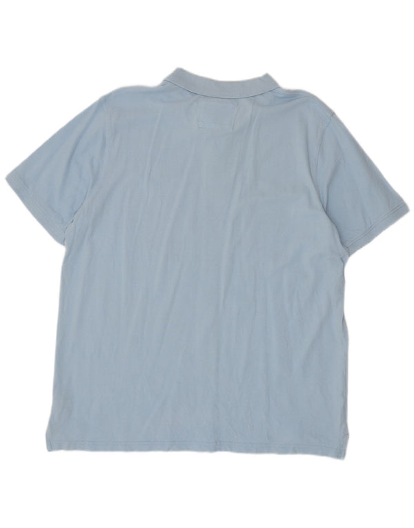 Camisa polo masculina 2XL de algodão azul da Crew Clothing