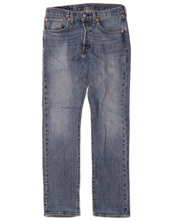 Levi's Masculino 501 Straight Jeans W28 L30 Azul Algodão
