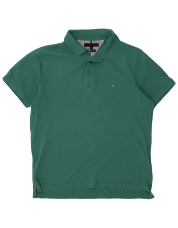 Camisa polo masculina Tommy Hilfiger Slim Fit XL algodão verde