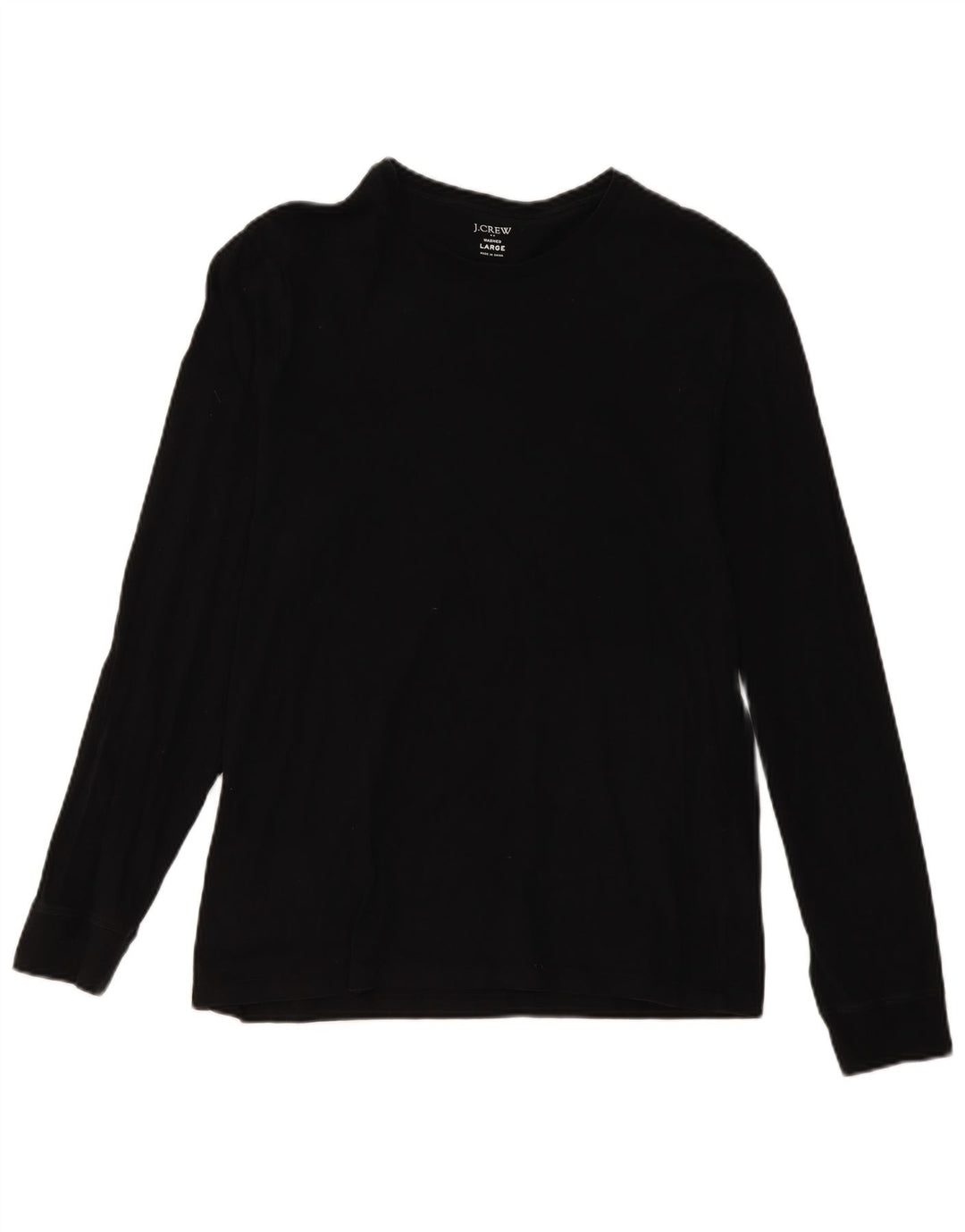 J. CREW Top feminino de manga comprida Reino Unido 16 grande algodão preto