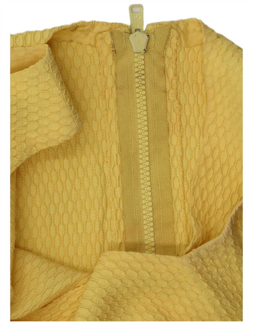 Top curto feminino sem mangas VINTAGE UK 10 pequeno amarelo