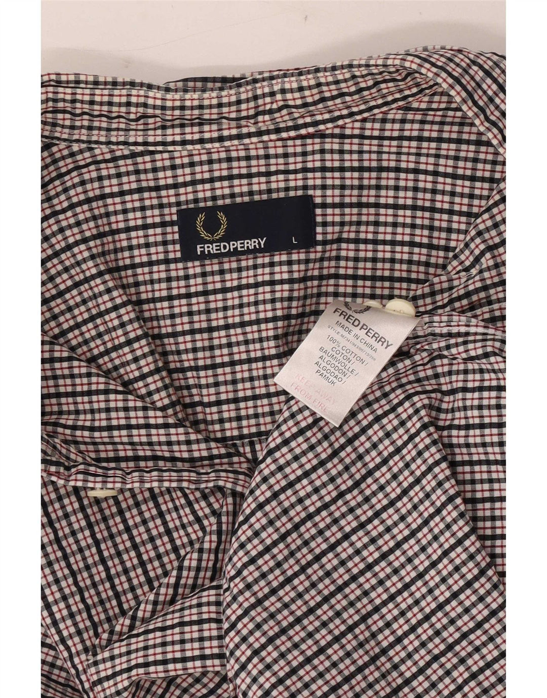 Camisa masculina Fred Perry grande algodão xadrez multicolorido