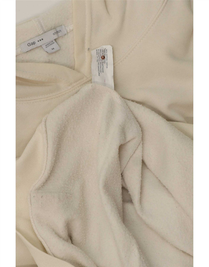 Suéter com capuz gráfico masculino Gap médio algodão branco