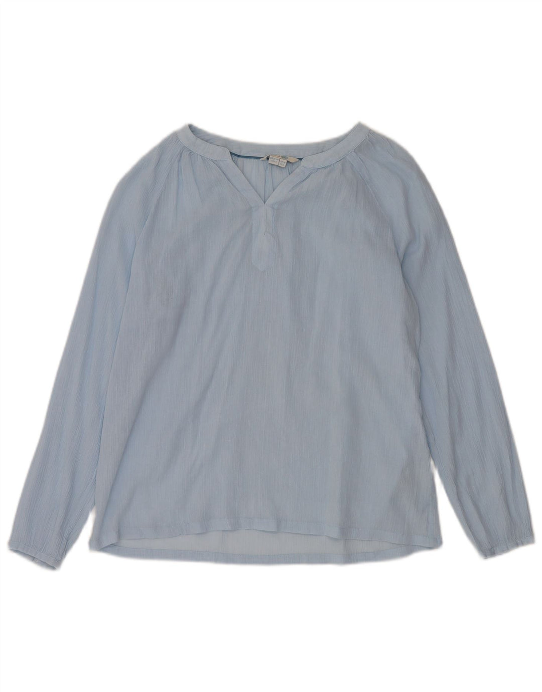 Blusa feminina grande de manga comprida BODEN Reino Unido 10 algodão azul pequeno