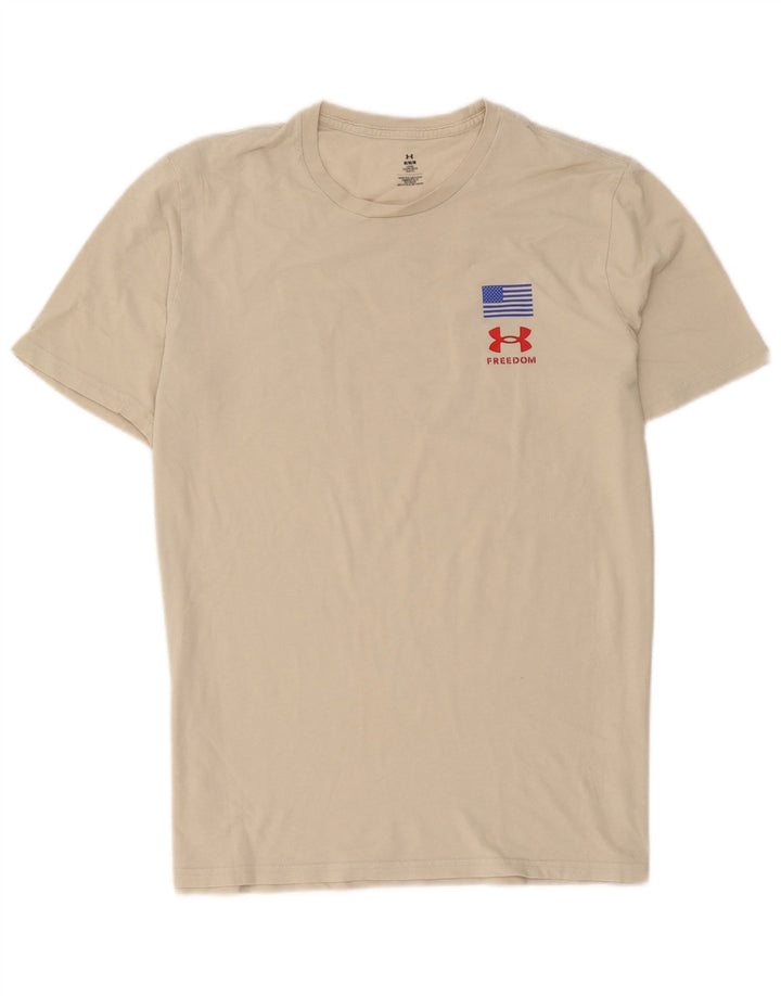 Camiseta gráfica masculina Under Armour Top médio bege