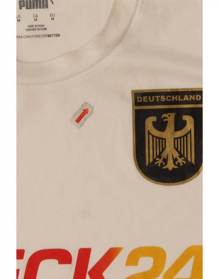 Camiseta masculina Puma Deutshland Graphic Top médio branco poliéster esportivo