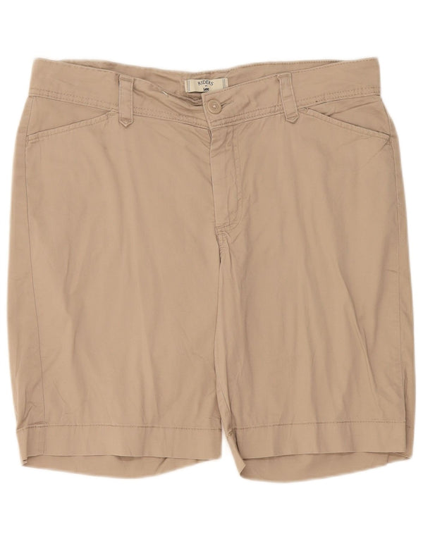 Lee Womens Riders Shorts Casual US 14 XL W36 Algodão Bege
