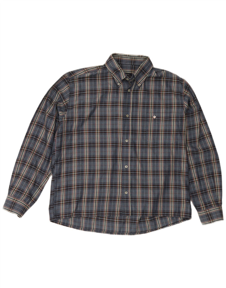 Camisa masculina de flanela Goose & Gander IT 48 xadrez azul marinho médio