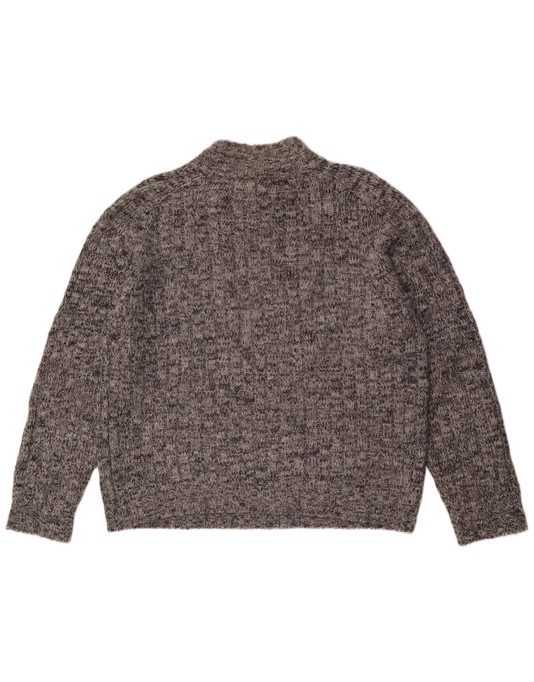 Suéter feminino Marks & Spencer com zíper e gola redonda Reino Unido 16 grande cinza manchado