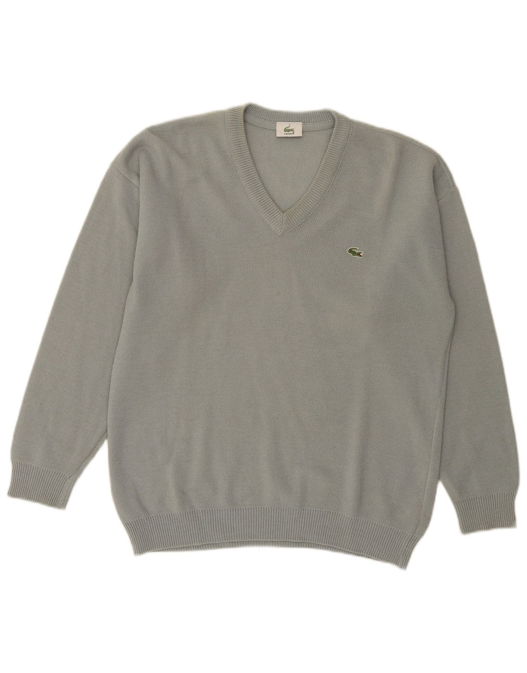 Suéter masculino Lacoste com decote em V tamanho 3 pequeno lã verde