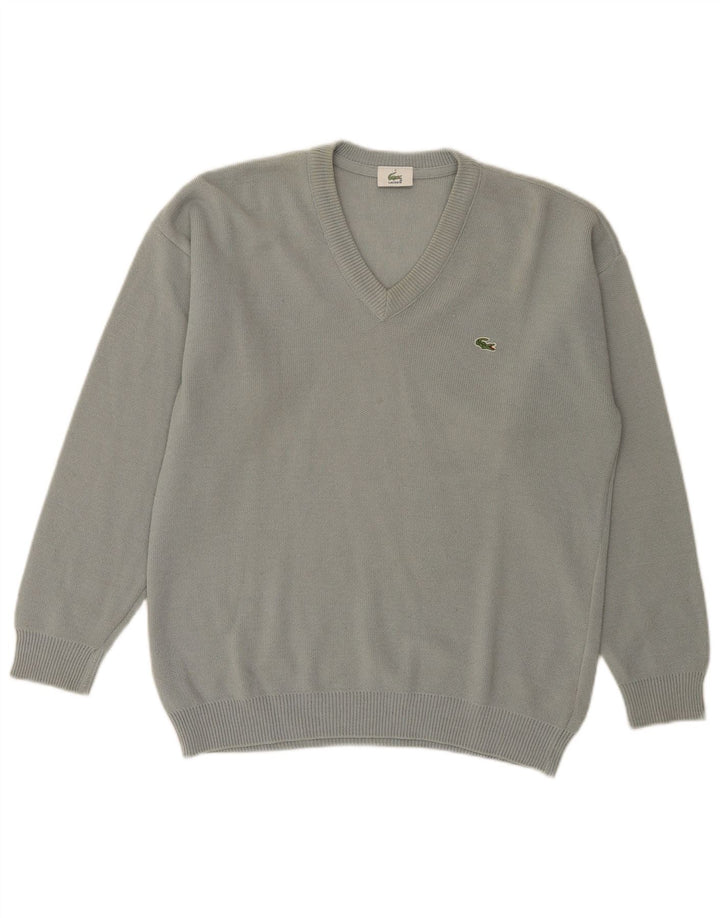 Suéter masculino Lacoste com decote em V tamanho 3 pequeno lã verde