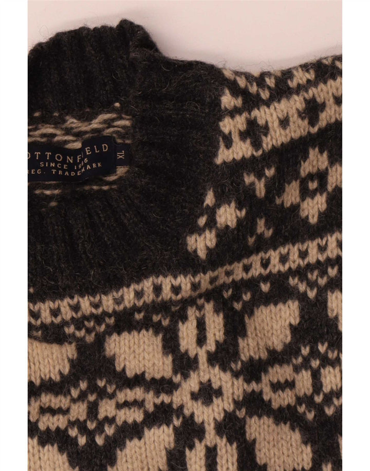 Suéter masculino Cottonfield com gola tartaruga XL cinza Fair Isle Wool