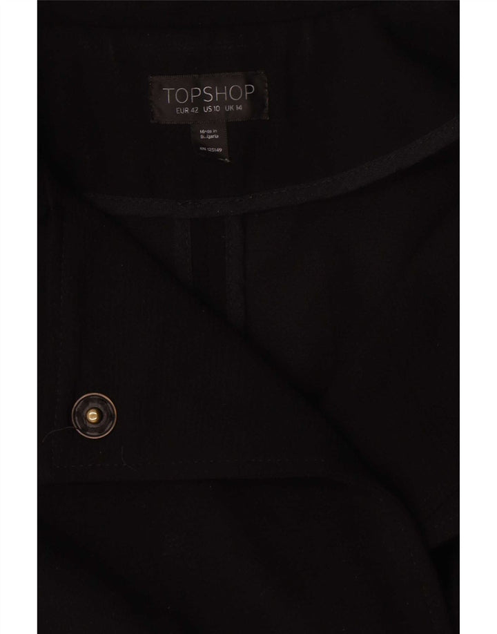 Sobretudo oversized feminino Topshop UK 14 grande poliéster preto