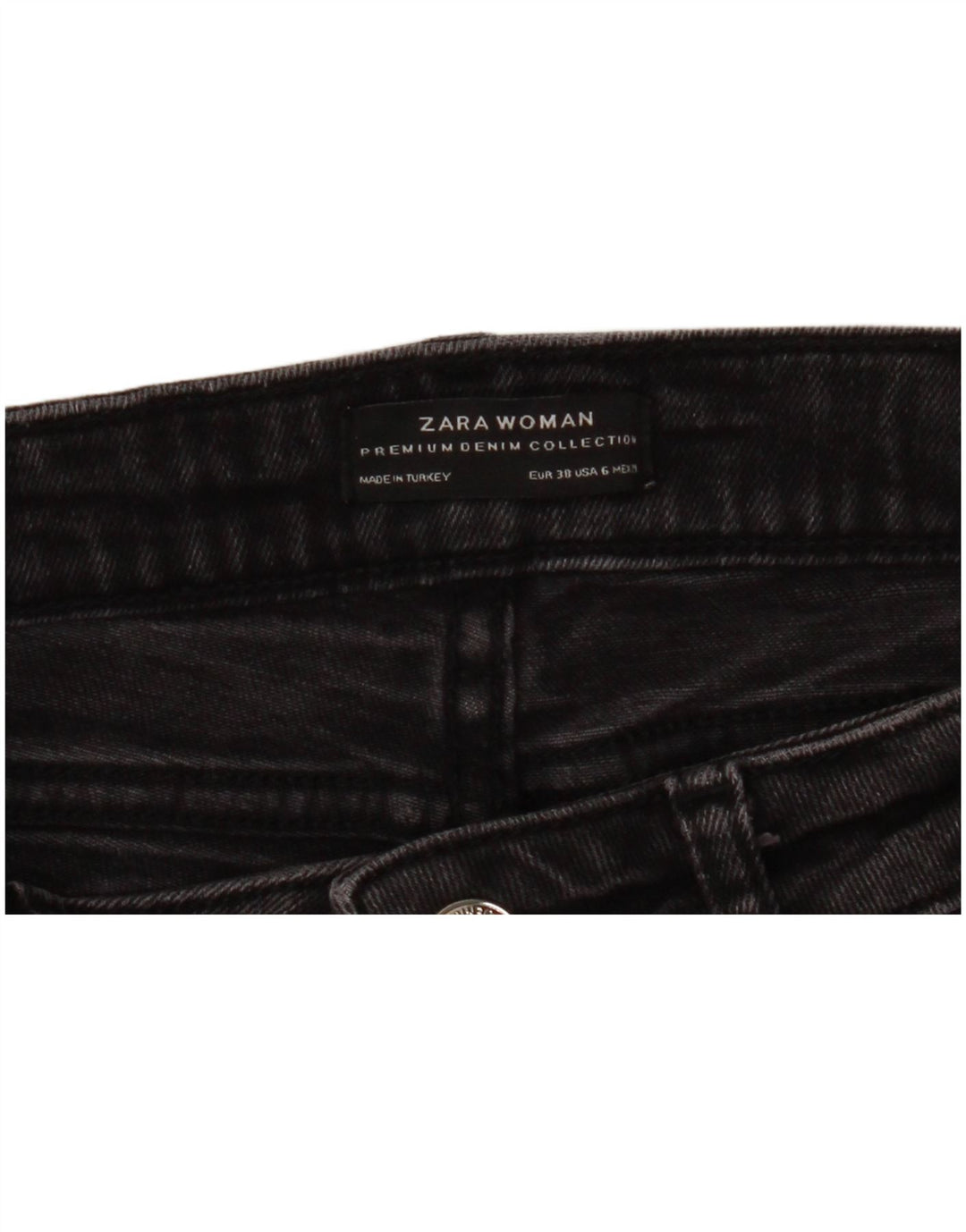 Zara Jeans skinny feminino desgastado UE 38 pequeno W29 L26 cinza floral