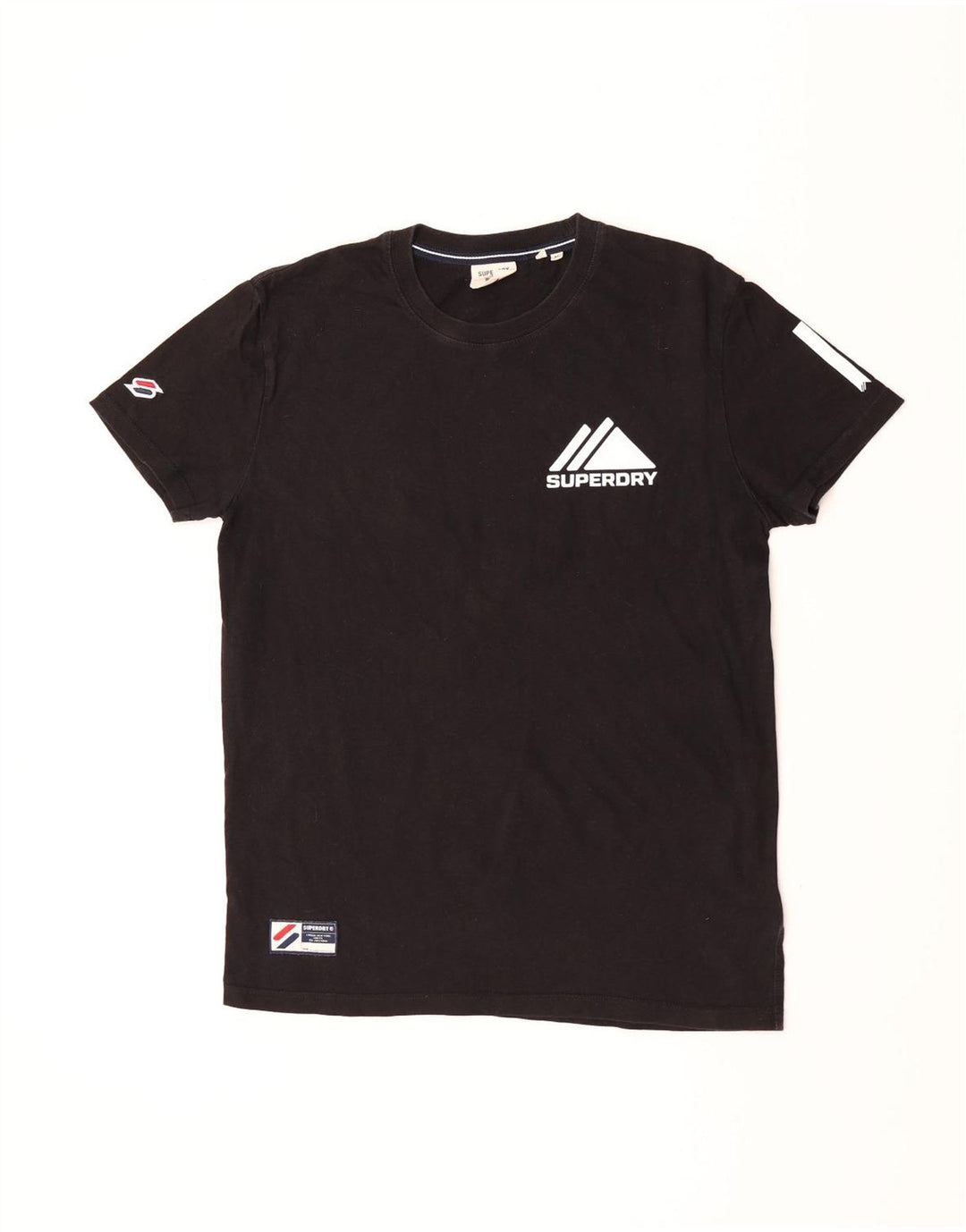 Camiseta gráfica masculina Superdry Top médio algodão preto