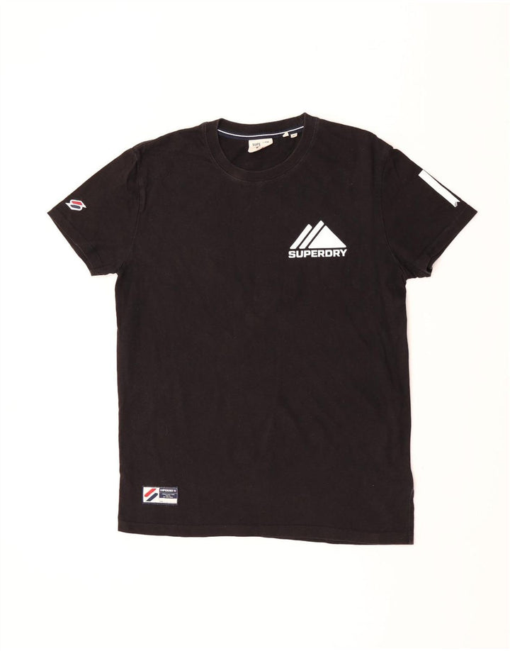 Camiseta gráfica masculina Superdry Top médio algodão preto