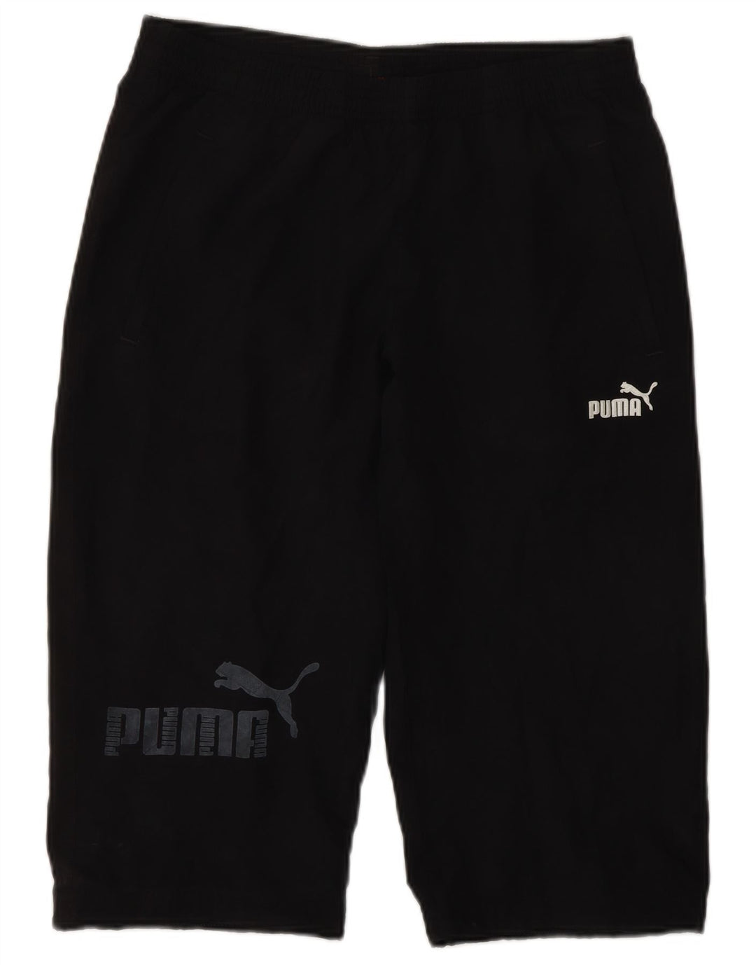Shorts esportivos PUMA Boys Graphic Bermuda 13-14 anos preto poliéster