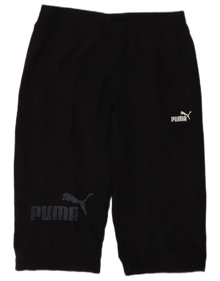 Shorts esportivos PUMA Boys Graphic Bermuda 13-14 anos preto poliéster