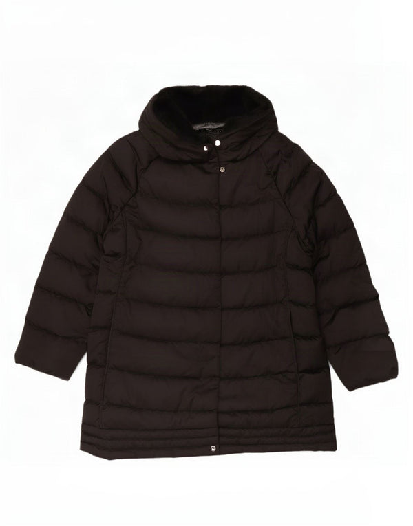 Casaco acolchoado com capuz Respira para mulher Geox UK 18 XL poliéster preto