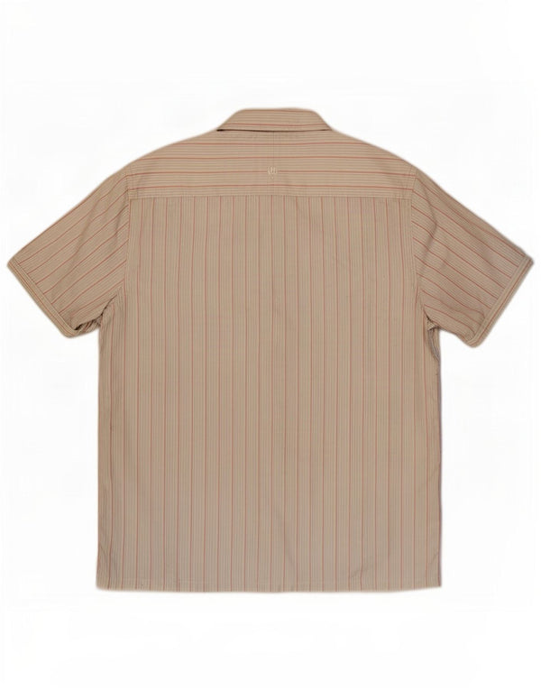 Camisa masculina de manga curta Fat Face XL risca de giz branca