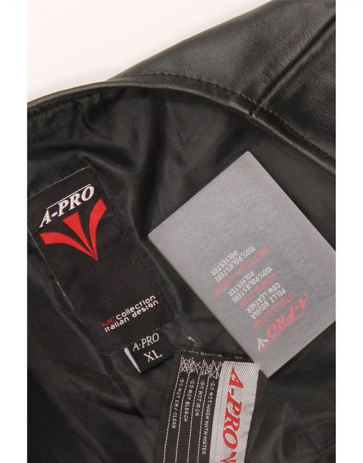 Colete de couro feminino A-Pro UK 18 XL couro preto