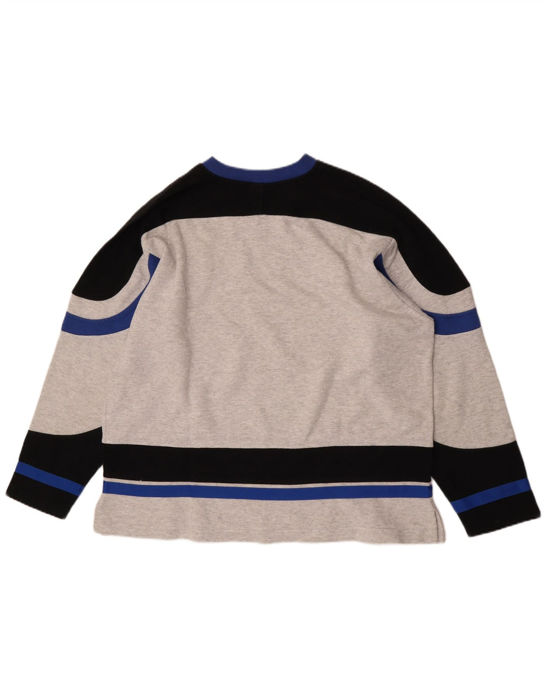 CHAMPION Suéter masculino gráfico solto com ajuste solto bloco colorido cinza médio