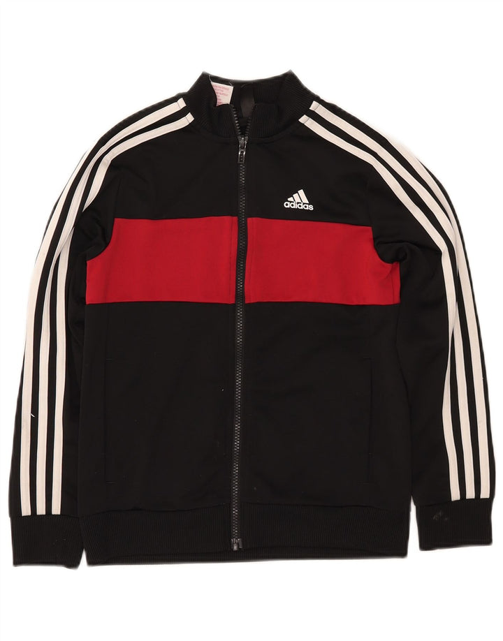 ADIDAS Meninos Treino Top Jaqueta 9-10 Anos Preto Colorblock Poliéster