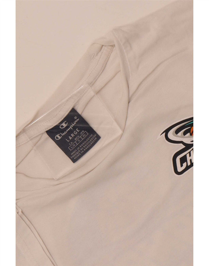Camiseta masculina estampada Champion grande branca