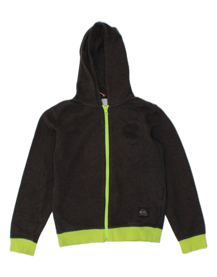 QUIKSILVER Boys Zip Hoodie Sweater 11-12 Years Grey Cotton Vintage Quiksilver and Second-Hand Quiksilver from Messina Hembry 