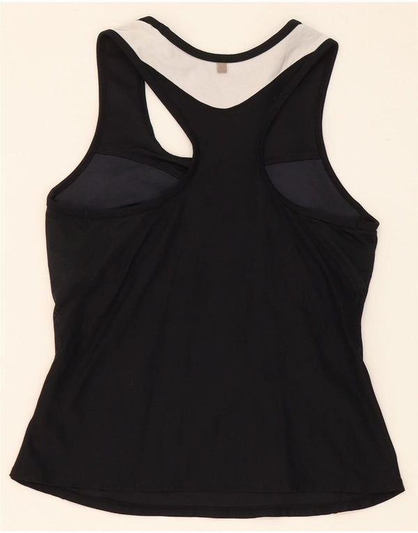 Nike Womens Dri Fit Vest Top UK 8/10 Pequeno Preto Colourblock Nylon