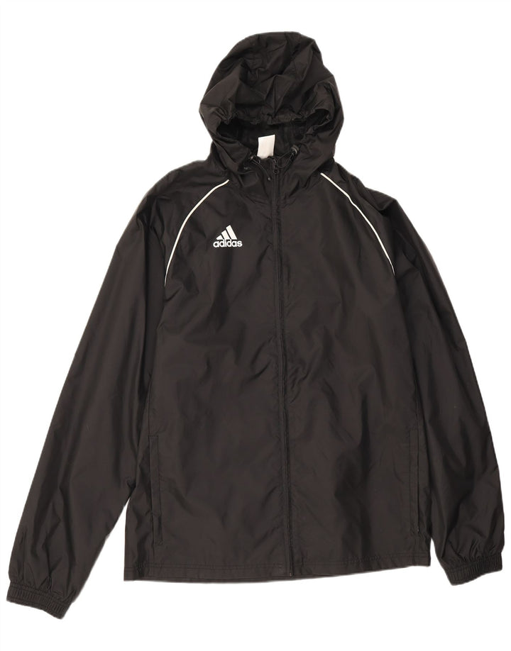 Adidas Mens Hooded Rain Jacket UK 36 Pequeno Preto Poliamida