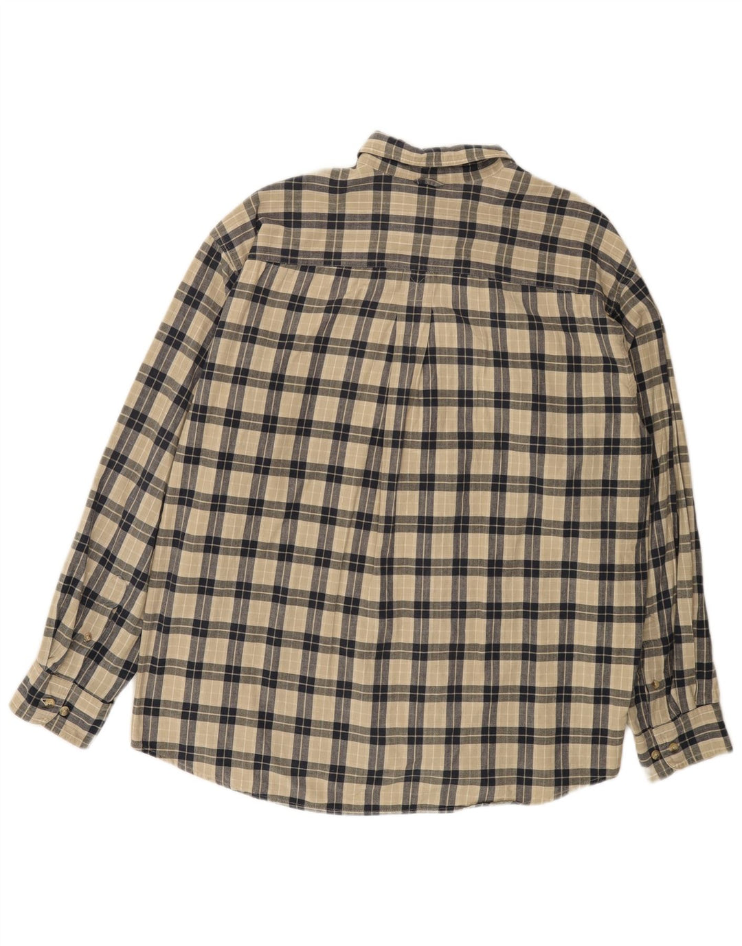 Camisa masculina de flanela Timberland XL bege algodão xadrez