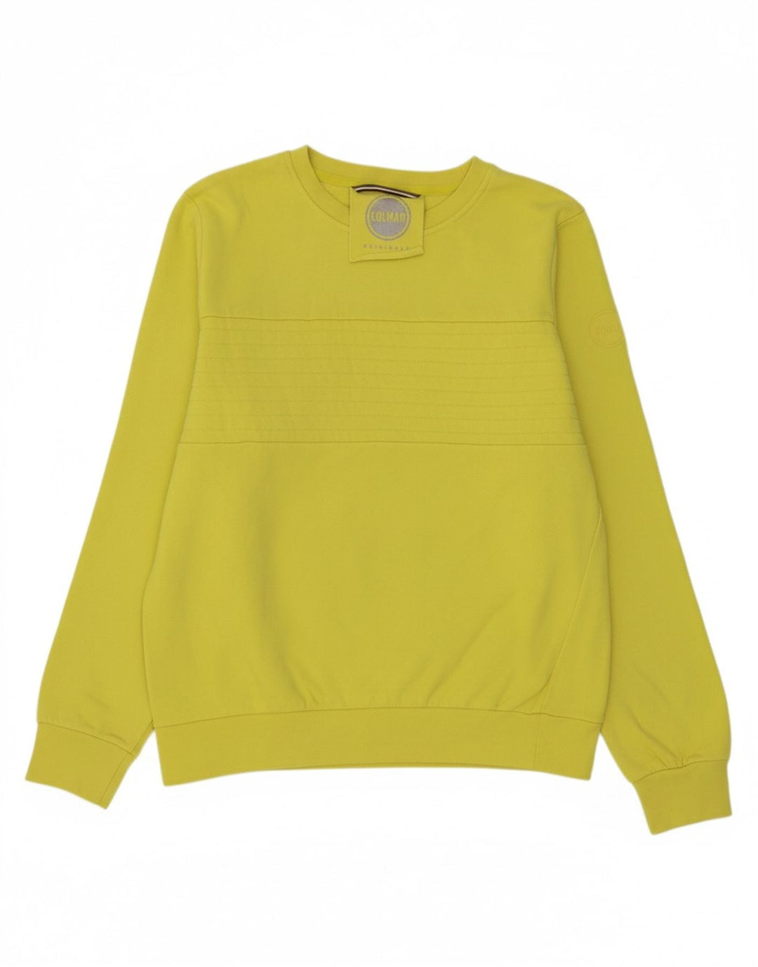 COLMAR moletom feminino jumper UK 16 grande algodão amarelo
