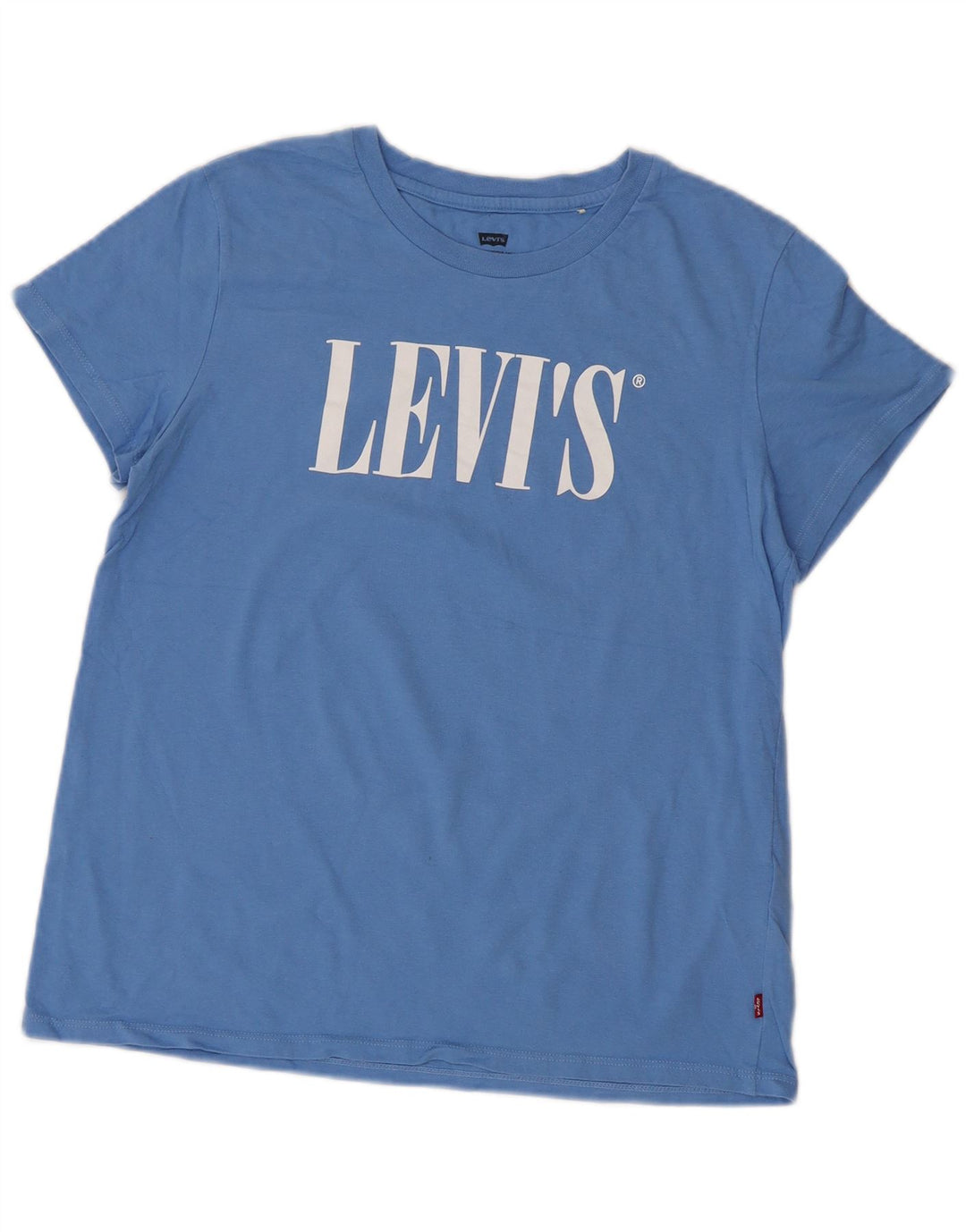 Camiseta feminina gráfica LEVI'S UK 14 grande algodão azul