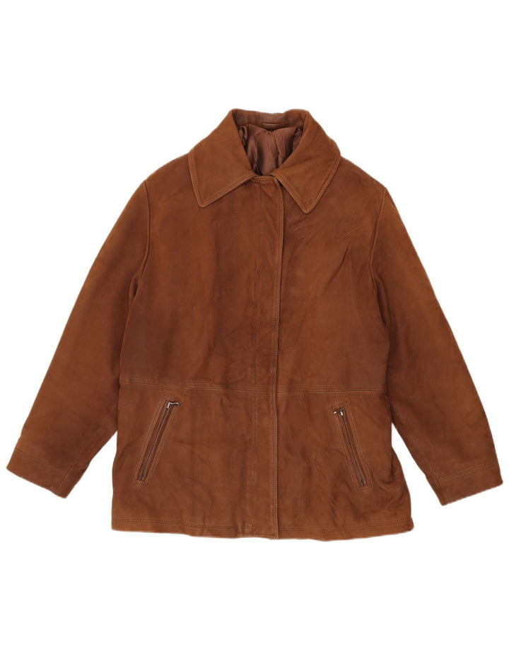 Jaqueta de couro feminina Conbipel UK 14 grande couro marrom