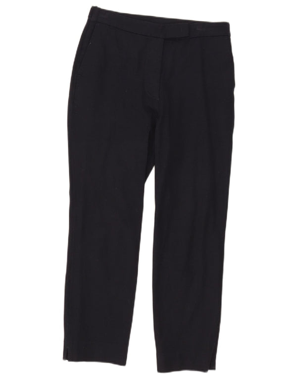Calça feminina Marks & Spencer Crop Slim Suit Reino Unido 8 pequena W27 L23 azul marinho