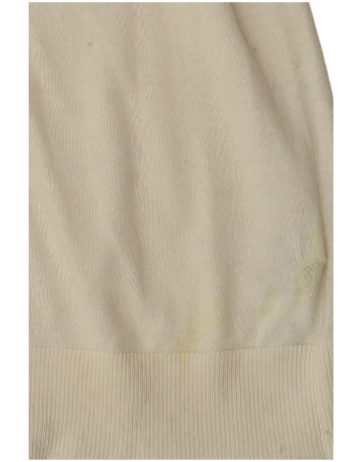 Suéter feminino MASSIMO DUTTI com gola redonda Reino Unido 12 médio branco