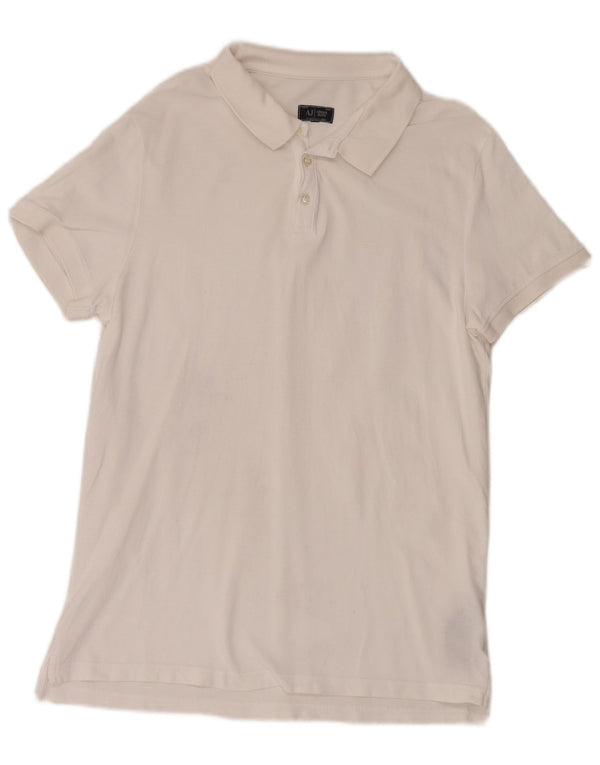 Polo Armani Jeans Meninos 15-16 Anos XL Branco Algodão