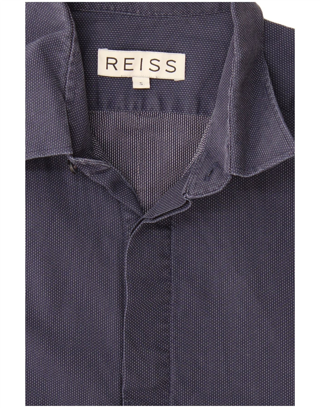 Camisa masculina Reiss pequena azul marinho manchada