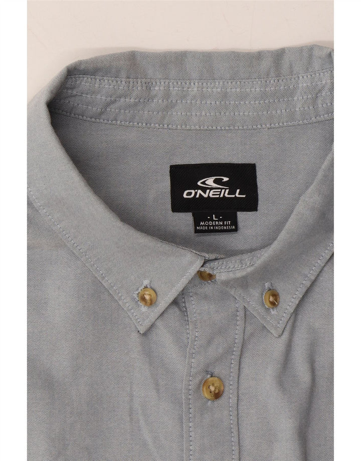 O'NEILL Mens Modern Fit Short Sleeve Shirt Large Grey Cotton Vintage O'Neill and Second-Hand O'Neill from Messina Hembry 