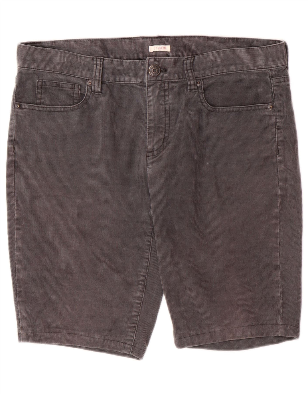 Shorts masculinos de veludo cotelê J. Crew W30 algodão cinza médio