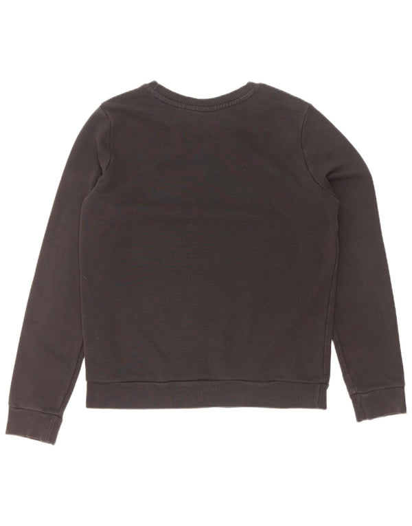 Adidas feminino gráfico moletom jumper reino unido 12 médio preto algodão