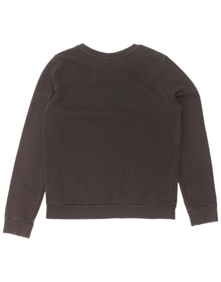 Adidas feminino gráfico moletom jumper reino unido 12 médio preto algodão