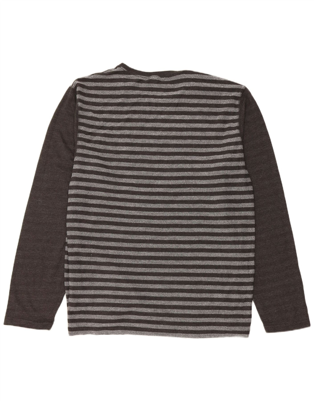 Saltrock Mens Top Manga Longa XL Cinza Listrado Algodão