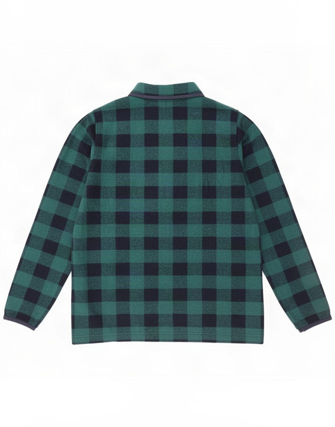 Eddie Bauer Suéter feminino de lã com gola de botão Reino Unido 10 Gingham verde pequeno