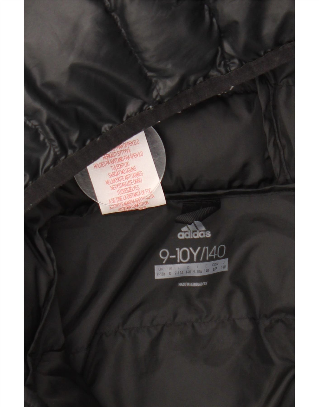 Casaco Acolchoado com Capuz ADIDAS Menino 9-10 Anos Preto Poliéster