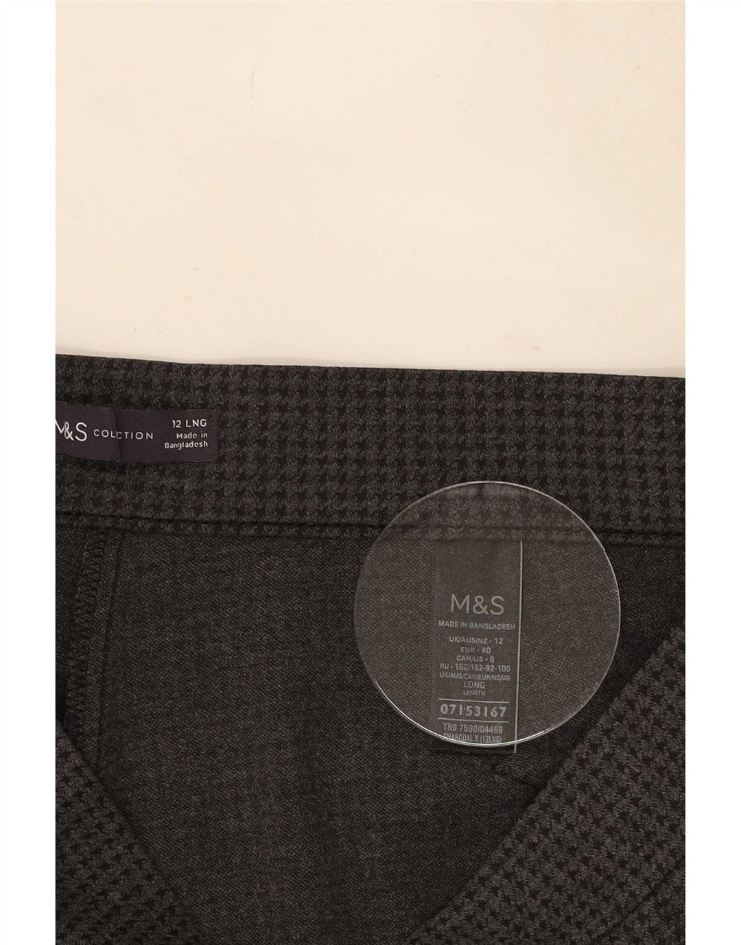 Calça casual feminina Marks & Spencer Reino Unido 12 médio W30 L31 cinza