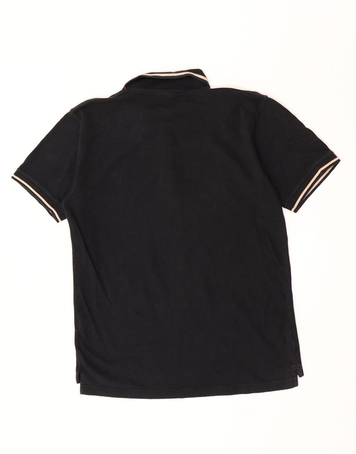 Camisa polo masculina Fila grande algodão listrado preto