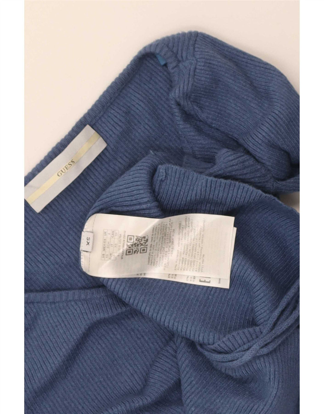 Top crop feminino Guess manga comprida UK 4 XS azul marinho poliamida