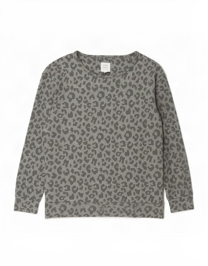 Suéter feminino John Lewis Reino Unido 14 cinza médio com estampa animal